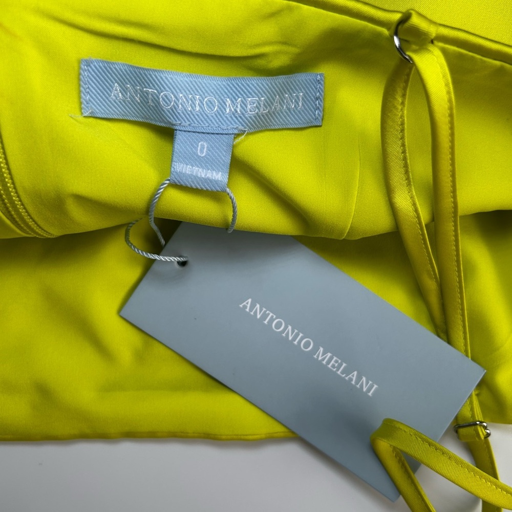 ANTONIO MELANI Neon Yellow Satin Top size 0 (I) - Picture 7 of 8